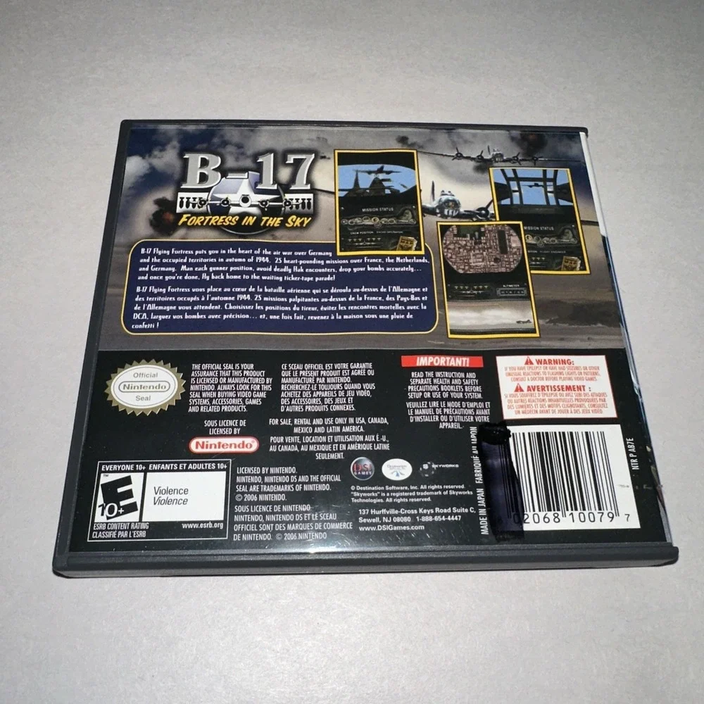 B-17: Fortress in the Sky (Nintendo DS 2006) Complete CIB